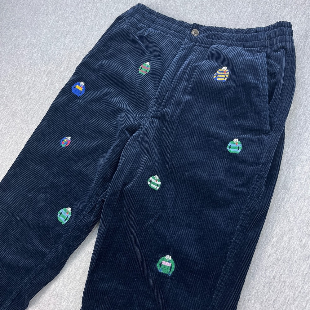 Polo Ralph Lauren Corduroy "Rugby Shirt" Prepster Pants Mens S (30x29) Dark Blue